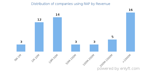 RAP clients - distribution by company revenue