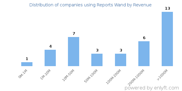 Reports Wand clients - distribution by company revenue