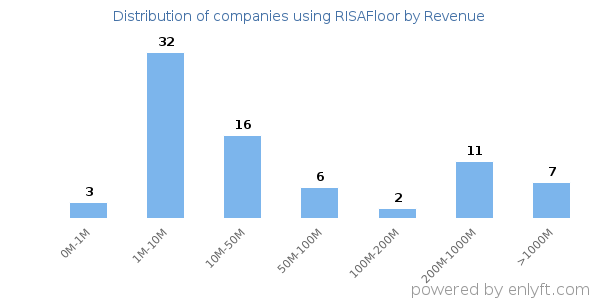 RISAFloor clients - distribution by company revenue