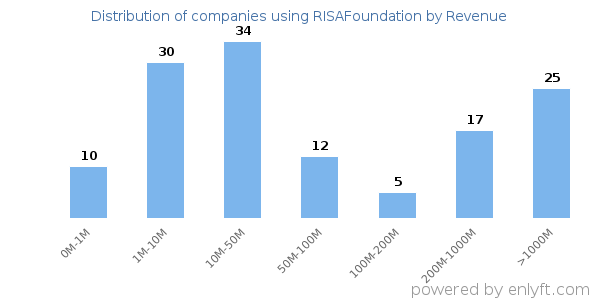 RISAFoundation clients - distribution by company revenue