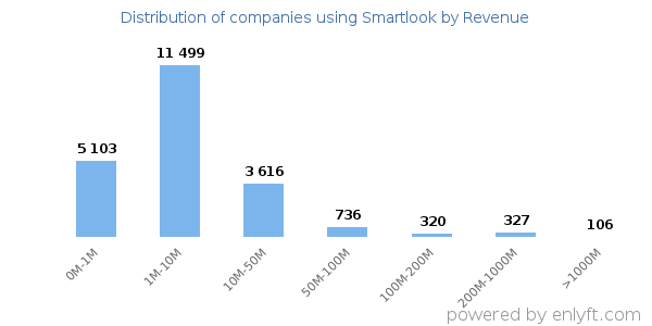 Smartlook clients - distribution by company revenue