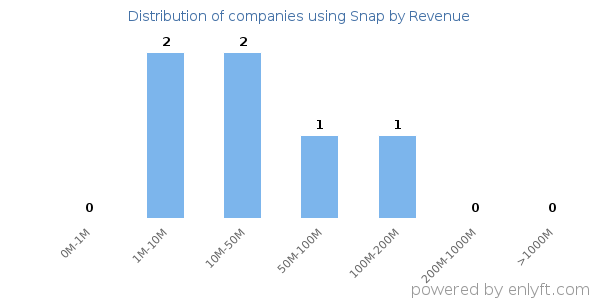 Snap clients - distribution by company revenue