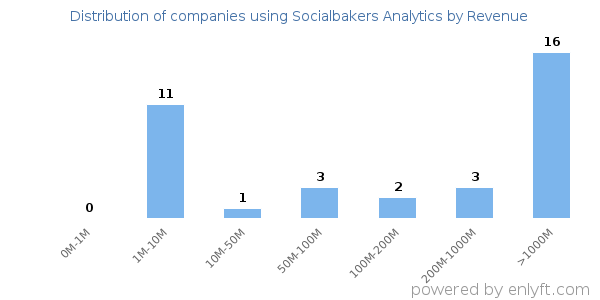 Socialbakers Analytics clients - distribution by company revenue