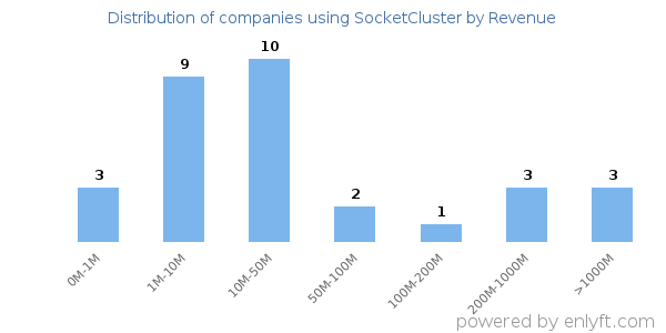 SocketCluster clients - distribution by company revenue