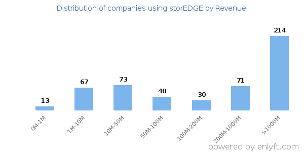 storEDGE clients - distribution by company revenue
