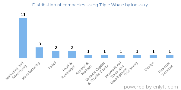Companies using Triple Whale - Distribution by industry