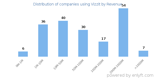 Vizzit clients - distribution by company revenue