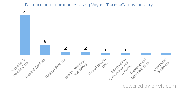Companies using Voyant TraumaCad - Distribution by industry
