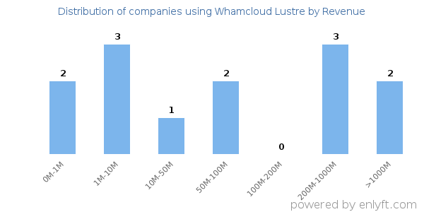 Whamcloud Lustre clients - distribution by company revenue