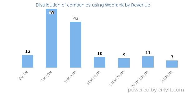 Woorank clients - distribution by company revenue