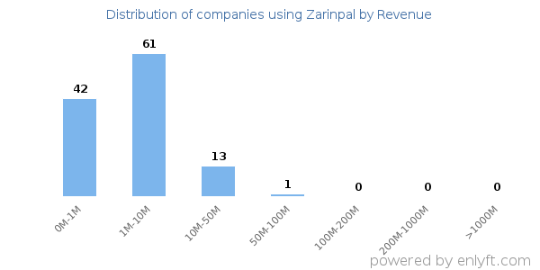 Zarinpal clients - distribution by company revenue